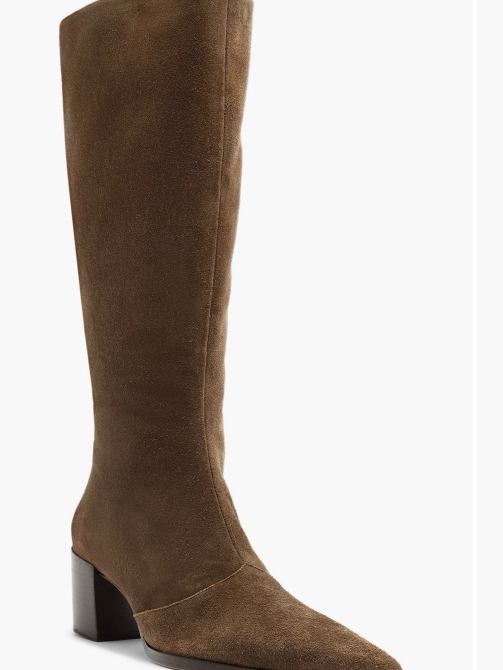 Schutz Rafaela Up Mid Boots Women 9.5B Brown Suede Knee High Block Heel NWT